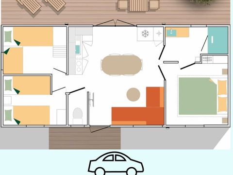 Mobilhome 8 personnes - Cottage Prestige Pampa - 3 chambres
