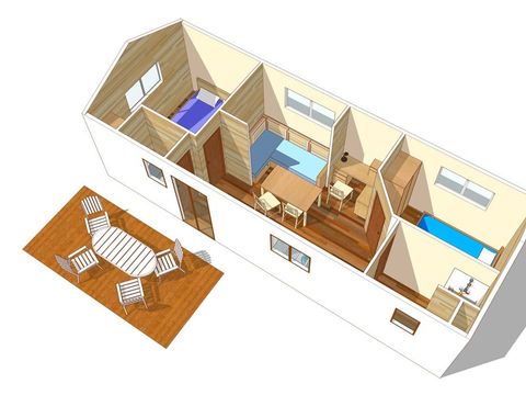 MOBILHOME 6 personnes - Classic XL | 2 Ch. | 4/6 Pers. | Terrasse Simple