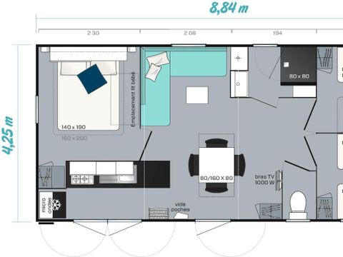 MOBILHOME 6 personnes - MH3 34 m² (samedi) 