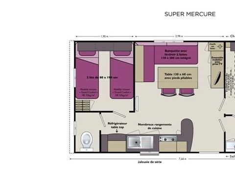 Mobilhome 6 personnes - MERCURE (sans TV)