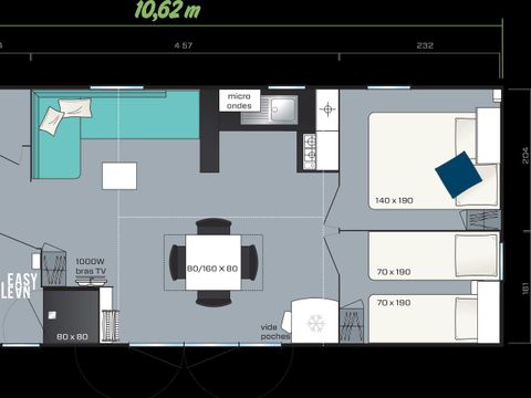 MOBILHOME 10 personnes - LA PAILLOTE
