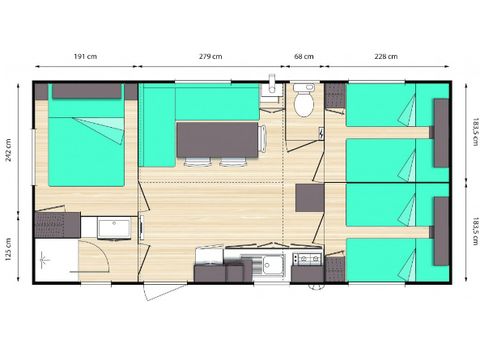 MOBILHOME 6 personnes - Classique 3ch (dim)