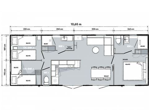 MOBILHOME 7 personnes - PREMIUM - 3 chambres avec climatisation +TV+ Plancha à gaz + 2 SDB 