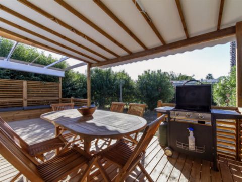 Mobilhome 7 personnes - PREMIUM - 3 chambres avec climatisation +TV+ Plancha à gaz - 2 salles de bain