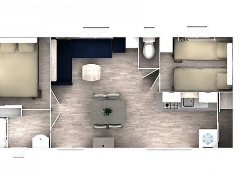 MOBILHOME 5 personnes - CONFORT - 2 chambres avec climatisation + TV