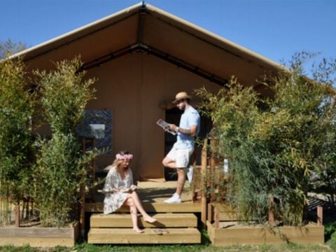 Tente en toile et en bois 4 personnes - SAFARI - 2 chambres