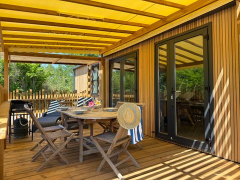 Mobilhome 7 personnes - PREMIUM PLUS - 3 chambres avec climatisation +TV+ Plancha à gaz - 2 salles de bain