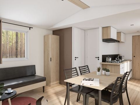 Mobilhome 5 personnes - CONFORT PLUS - 2 chambres avec climatisation - TV