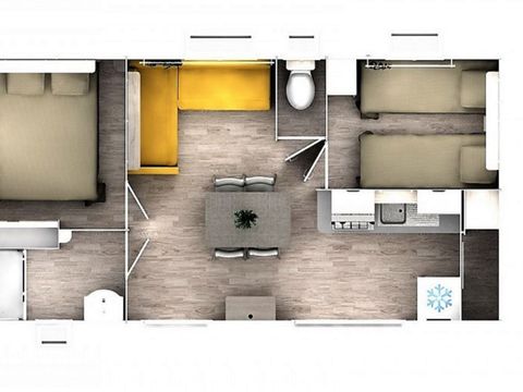 Mobilhome 4 personnes - CLASSIQUE - 2 chambres avec climatisation