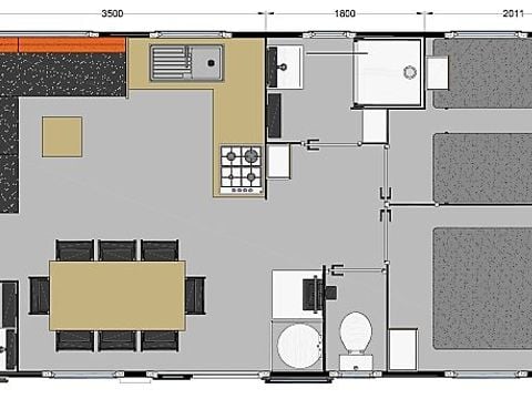 MOBILHOME 8 personnes - CONFORT - 4 chambres avec climatisation +TV+ 2 SDB 