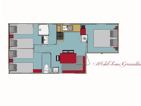 MOBILHOME 6 personnes - Grenadine Climatisé Confort 33m² (3 chambres) + 1 voiture incluse