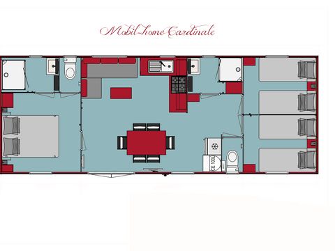 MOBILHOME 6 personnes - Cardinale Premium 40m² -  3 chambres - 2 salles de bain - climatisation - TV - Lave-vaisselle