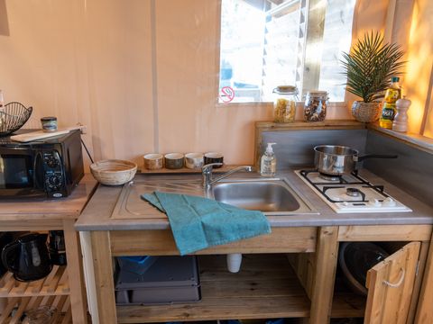 TENTE TOILE ET BOIS 5 personnes - Lodge Kamari CLASSIC Climatisé