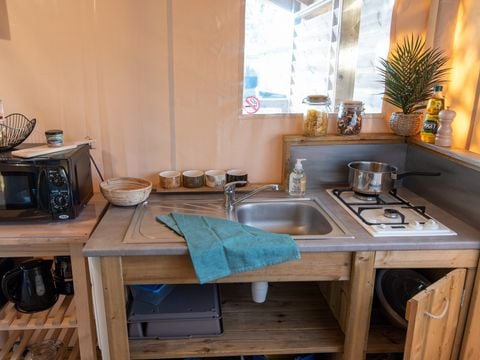 TENTE TOILE ET BOIS 5 personnes - Lodge Kamari CLASSIC Climatisé