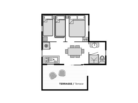 TENTE TOILE ET BOIS 5 personnes - Lodge Kamari CLASSIC Climatisé