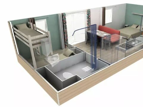 MOBILHOME 4 personnes - PMR 3 Pièces 4 Personnes Climatisé + TV