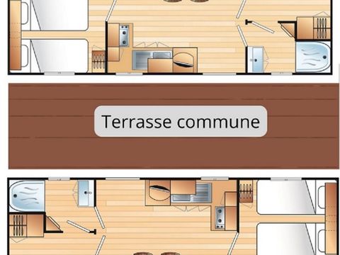 MOBILHOME 12 personnes - Confort GRAND Mistral  12 personnes - 6chambres, climatisé, télévision