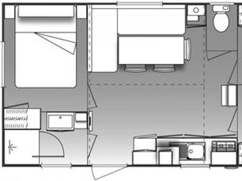 Mobilhome 6 personnes - 32m2 - 3 chambres - CLIMATISATION - Terrasse couverte 12m2