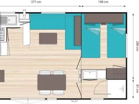 MOBILHOME 6 personnes - DETANTE TYPE 3