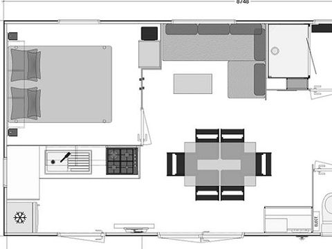 MOBILHOME 6 personnes - 6 places - 3 chambres (Clim, TV, LV)