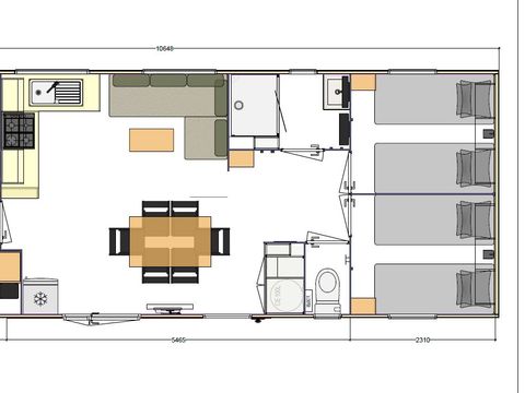 MOBILHOME 6 personnes - PREMIUM++ COTTAGE DU LAC 3 chambres 40m² - FACE PLAN D'EAU