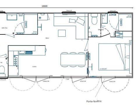 MOBILHOME 5 personnes - PREMIUM++ COTTAGE DU LAC 2 chambre 40m² - VUE PLAN D'EAU