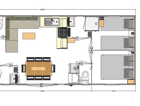 MOBILHOME 8 personnes - PREMIUM Cottage 4 chambres 40m²