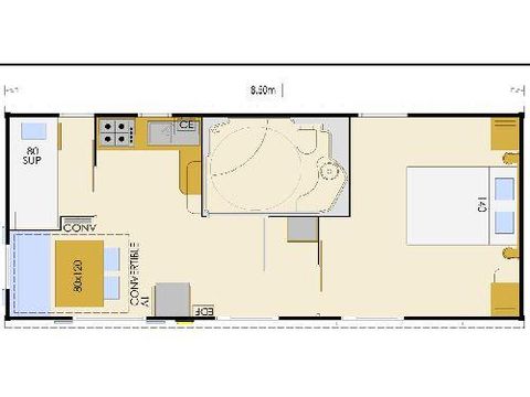 MOBILHOME 4 personnes - Cottage 2 FEUILLES - 2 chambres - Equipé pour personne à mobilité réduite