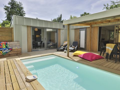 MOBILHOME 8 personnes - Cottage Nature Family Exclusif 3+1 chambres avec Piscine privative