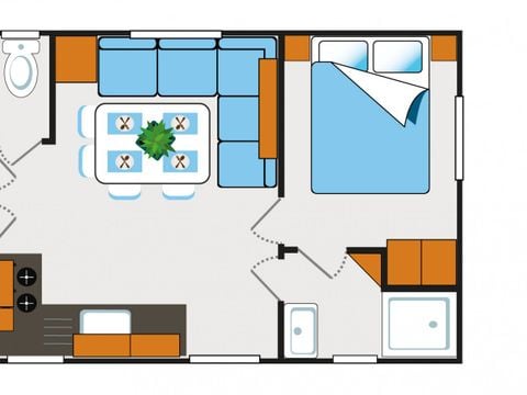 MOBILHOME 8 personnes - CLIM - TV