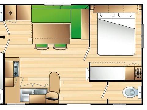 MOBILHOME 6 personnes - 4/6 Places 2 Chambres (Clim TV)