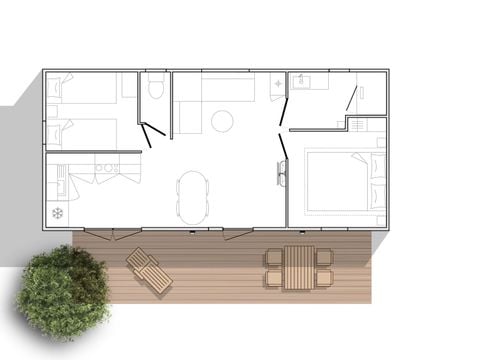 MOBILHOME 6 personnes - 32m² - 2 chambres - Clim + TV