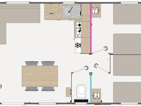 MOBILHOME 6 personnes - 3 Chambres