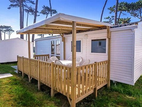 BUNGALOW 6 personnes - Mobil-home | Comfort | 3 Ch. | 6 Pers. | Terrasse surélevée | Clim.