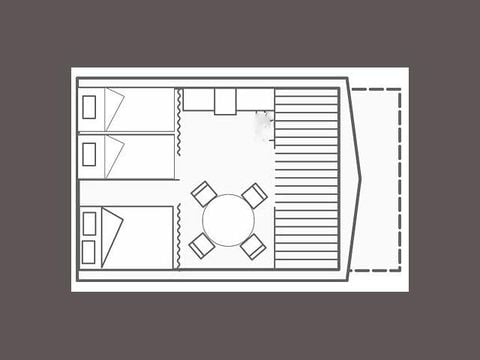 BUNGALOW TOILÉ 4 personnes - Bungalow toilé Amazone Standard 20m² / 2 chambres - terrasse (sans sanitaires privatifs)