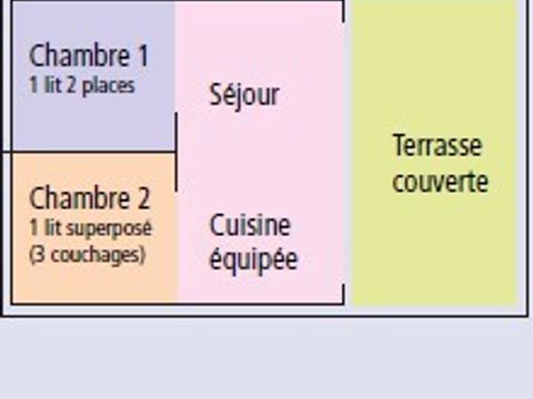 Tente en toile et en bois 5 personnes - Freeflower Standard 37m² / 2 chambres - terrasse (sans sanitaires privatifs)