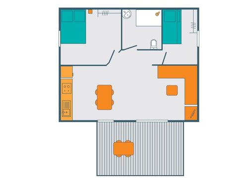 CHALET 4 personnes - CHALET BOIS 4/6 pour personne à mobilité réduite - 35m2