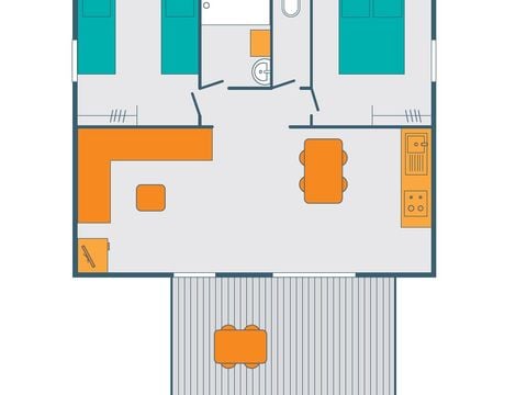 CHALET 6 personnes -  CHALET BOIS CONFORT 4-6 Personnes 35m2 2 Chambres