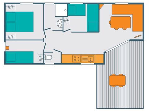 MOBILHOME 6 personnes - MOBIL-HOME CONFORT 6 Personnes 31M2 3 Chambres