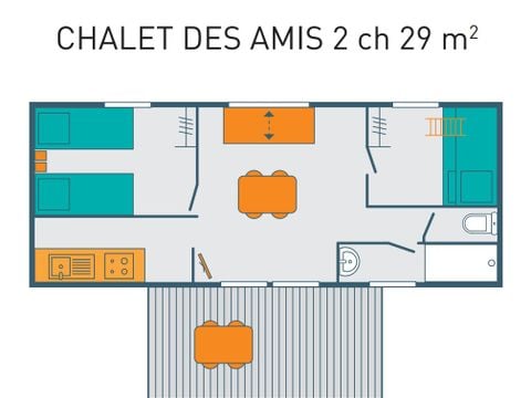 CHALET 4 personnes -  CHALET DES AMIS 4 personnes 29m2 2 Chambres