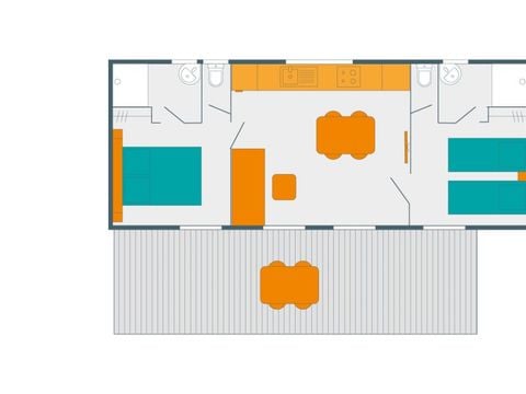 MOBILHOME 6 personnes - PREMIUM CLIMATISATION  4/6 Pers 33m²