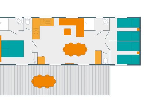 MOBILHOME 6 personnes - PREMIUM CLIMATISATION 6/8 Pers 40m²