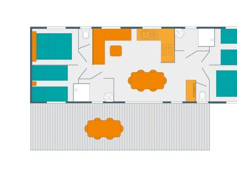 MOBILHOME 10 personnes - PREMIUM CLIMATISATION 8/10 pers 40m²