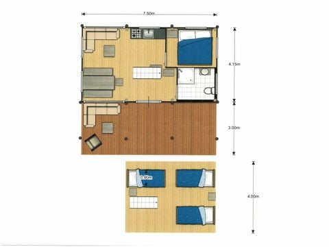 Tente en toile et en bois 7 personnes - Luxe