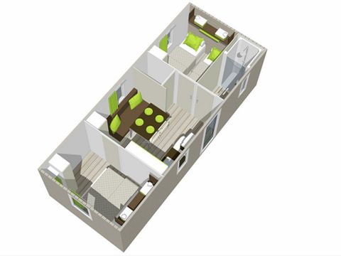 MOBILHOME 6 personnes - MH2 22 m² avec sanitaires
