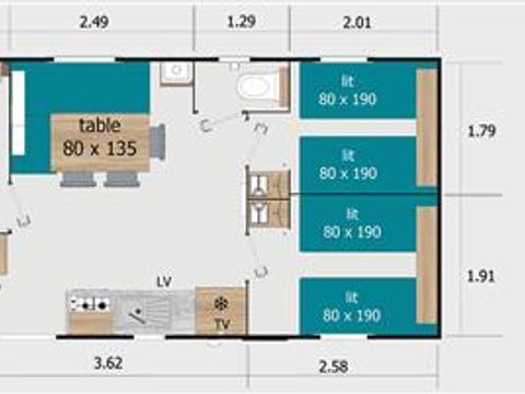 MOBILHOME 6 personnes - Lodge 8073 - 3 Chambres