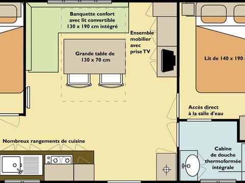 MOBILHOME 4 personnes - Mobil Home Super Mercure - 2 chambres