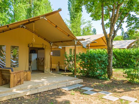 Tente en toile et en bois 5 personnes - SLOW LODGE - 2 chambres, sans sanitaire