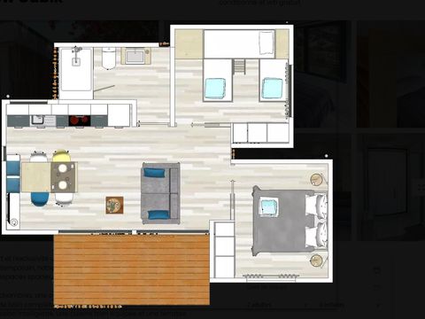 MOBILHOME 5 personnes - Bungalow Cubik - 2 chambres