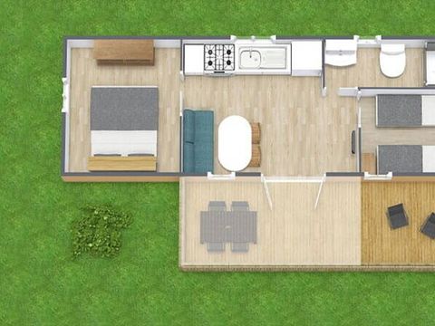 MOBILHOME 4 personnes - Mobil-home | Comfort | 2 Ch. | 4 Pers. | Terrasse surélevée | Clim.